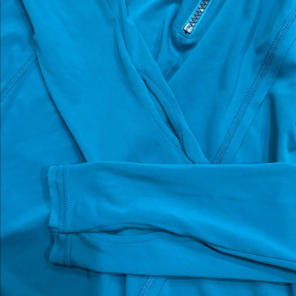 Free People Movement Teal Long Sleeve Quarter Zip Hoodie - Picture 4 of 5